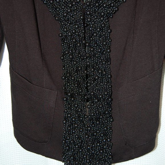 INC International/Concepts Black Dressy Jacket With Beaded Decoration Size S - Picture 6 of 11